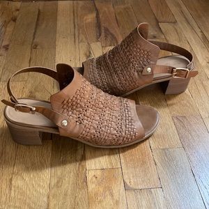 Target Universal thread brown rattan woven womens 11 sling back sandal heel
